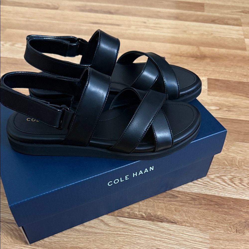 Cole Haan Black Leather Sandals